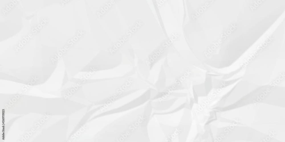 Fototapeta premium White crumple obsolete billboard rumple. wrinkle ripped creased white crumple aged closeup craft document grunge recycling paper background. 