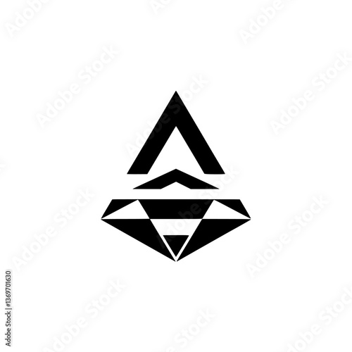 Free Download Geometric Diamond Logo, Black and White, Abstract, Minimalist - GFXLoad