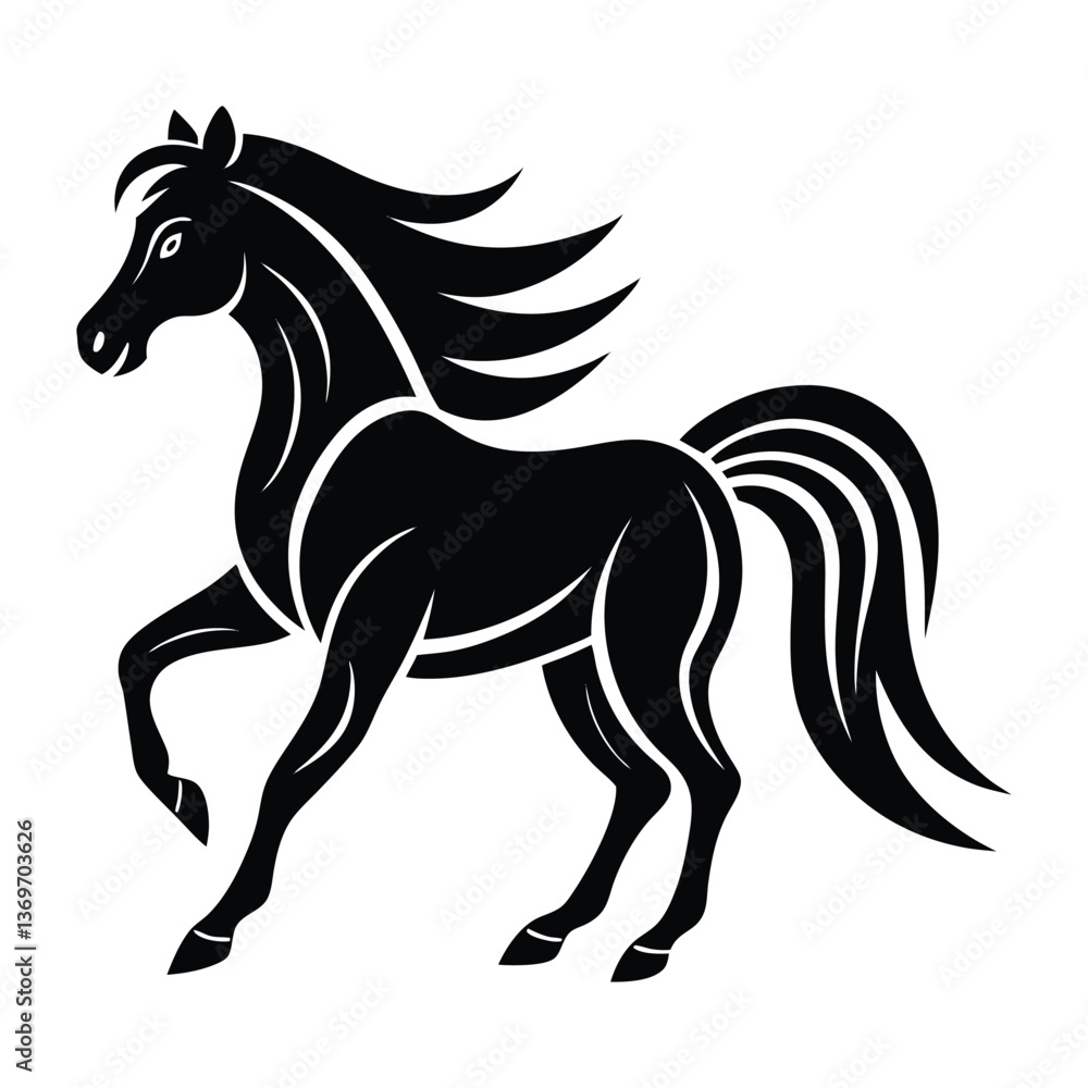 Obraz premium horse silhouette isolated on white