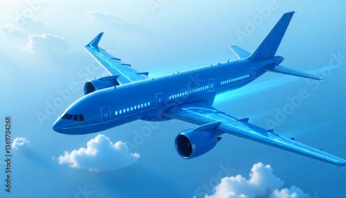 Wallpaper Mural The blue aircraft soaring in the sky Torontodigital.ca