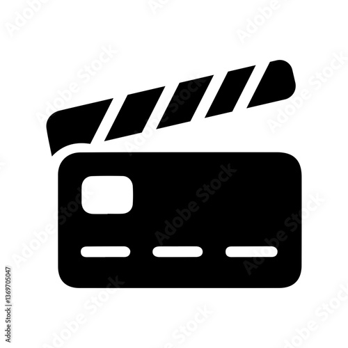Film making film clapperboard icon with transparent background