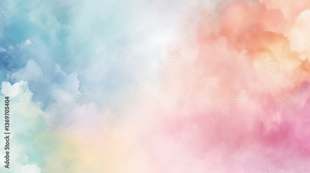 Pastel Watercolor Cloudscape Dreamy Sky Art Pastel Watercolor Cloudscape Dreamy Sky Art