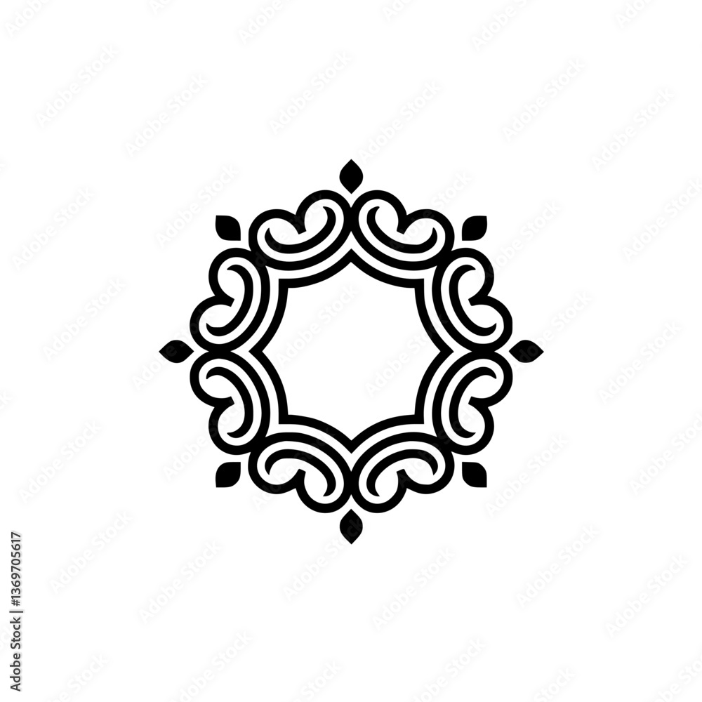 Elegant Black & White Floral Frame / Decorative Border Element Design Elegant Black & White Floral Frame / Decorative Border Element Design