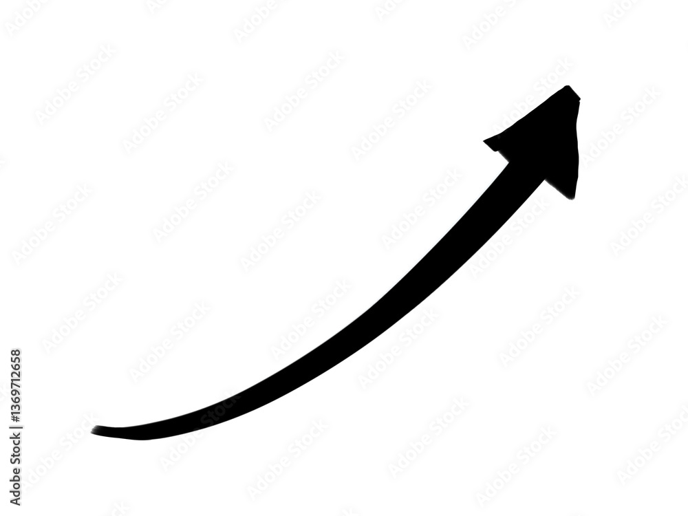 A set of sharply rising arrows A set of sharply rising arrows