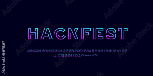 Technology font, digital cyber alphabet made future space style, letters A, B, C, D, E, F, G, H, I, J, K, L, M, N, O, P, Q, R, S, T, U, V, W, X, Y, Z, numerals 0, 1, 2, 3, 4, 5, 6, 7, 8, 9 made line