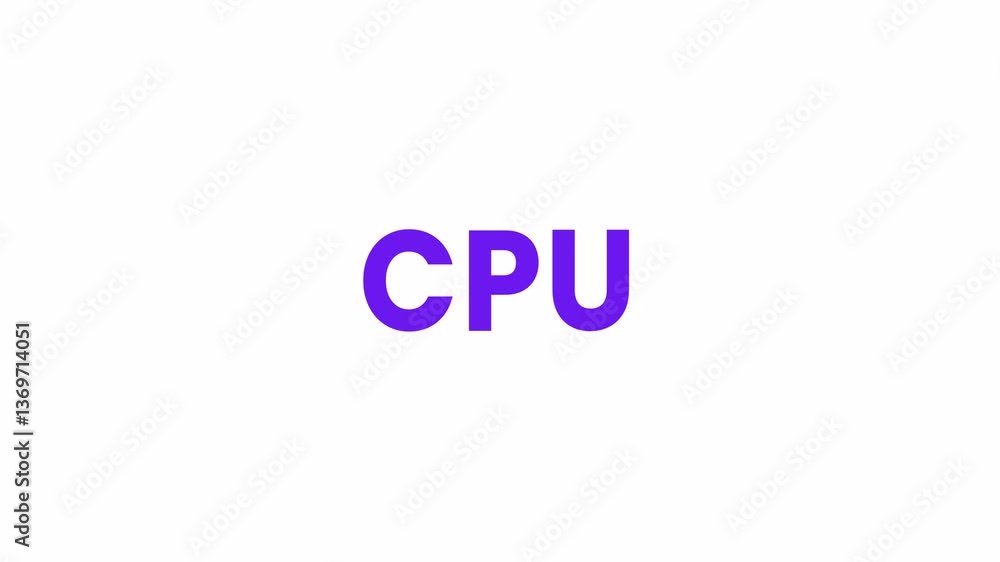 CPU Text Animation. Alpha matte with transparent background 4K resolution. CPU Text Animation. Alpha matte with transparent background 4K resolution.