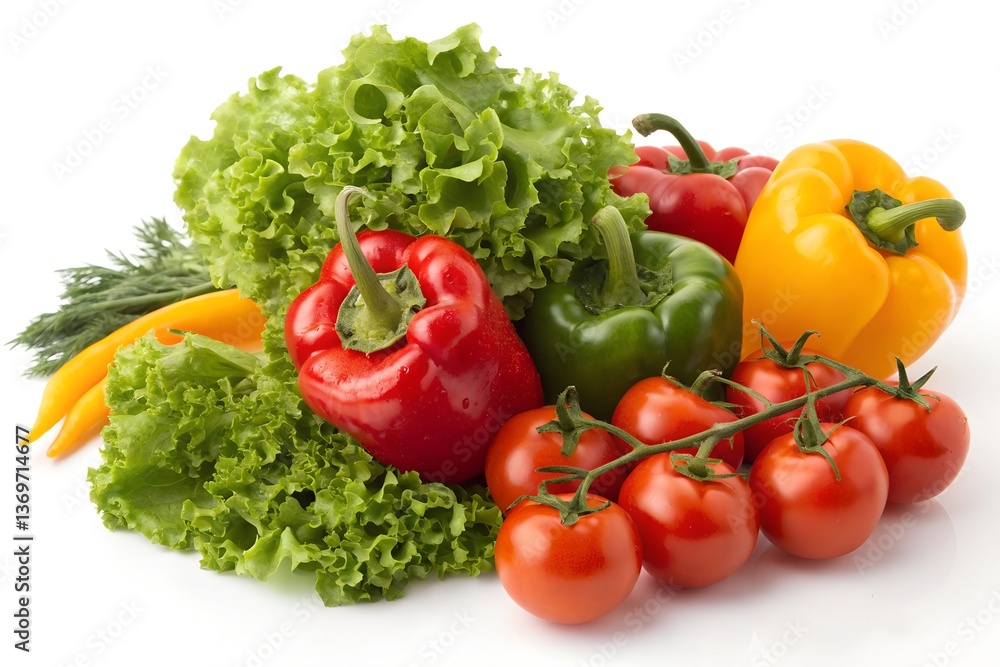 Fresh Vegetables Group Isolated on White Background Fresh Vegetables Group Isolated on White Background