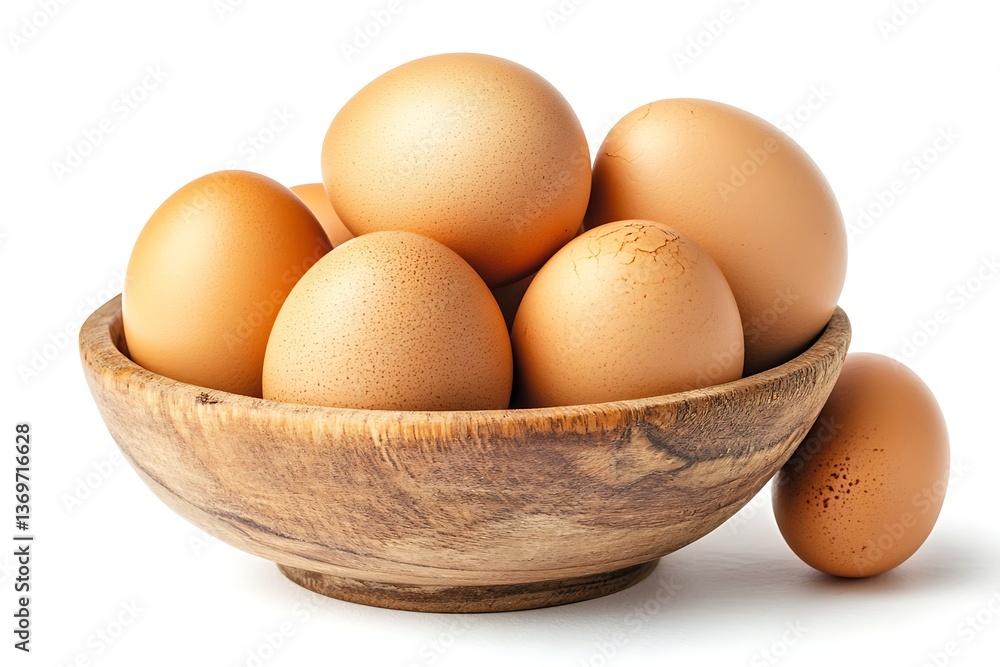 Brown eggs in wooden bowl. (1) Brown eggs in wooden bowl. (1)