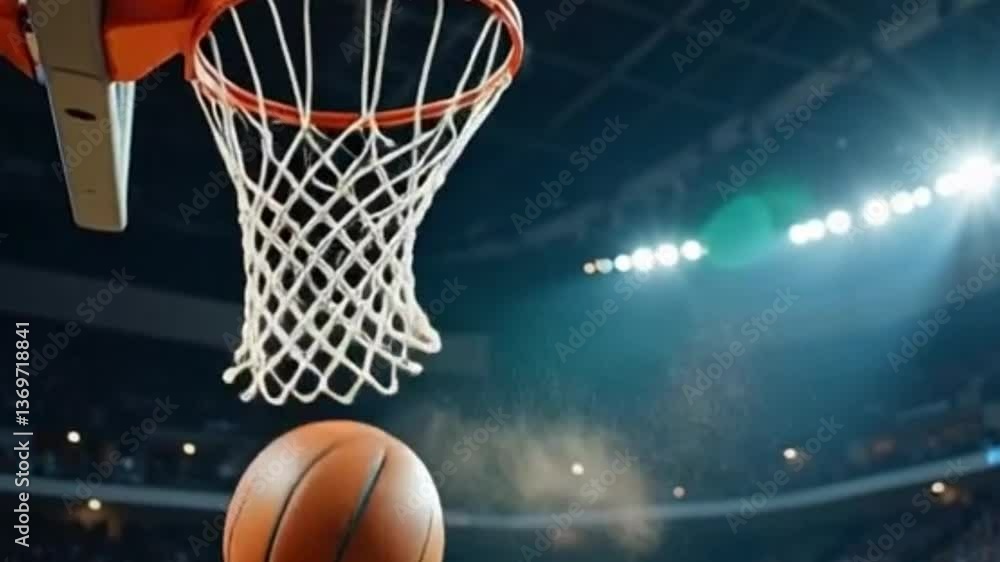Cinematic Shot of Basket Ball Hoop 4k animation video footage Cinematic Shot of Basket Ball Hoop 4k animation video footage