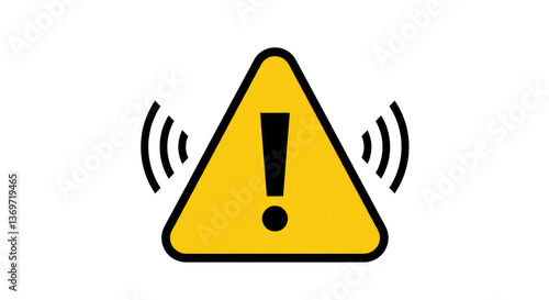 Isolated Warning Sign with Exclamation Point Caution