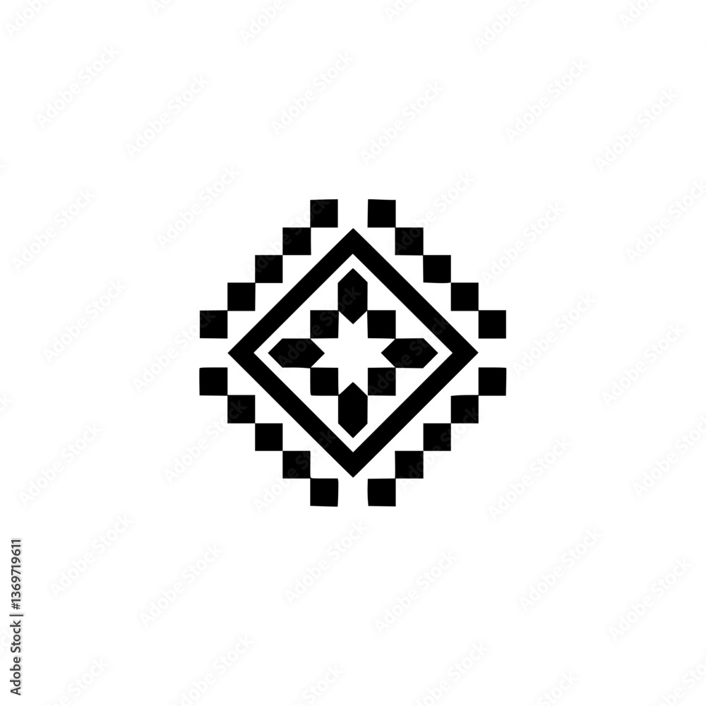 Fototapeta premium Minimalist Geometric Diamond Ornament Design
