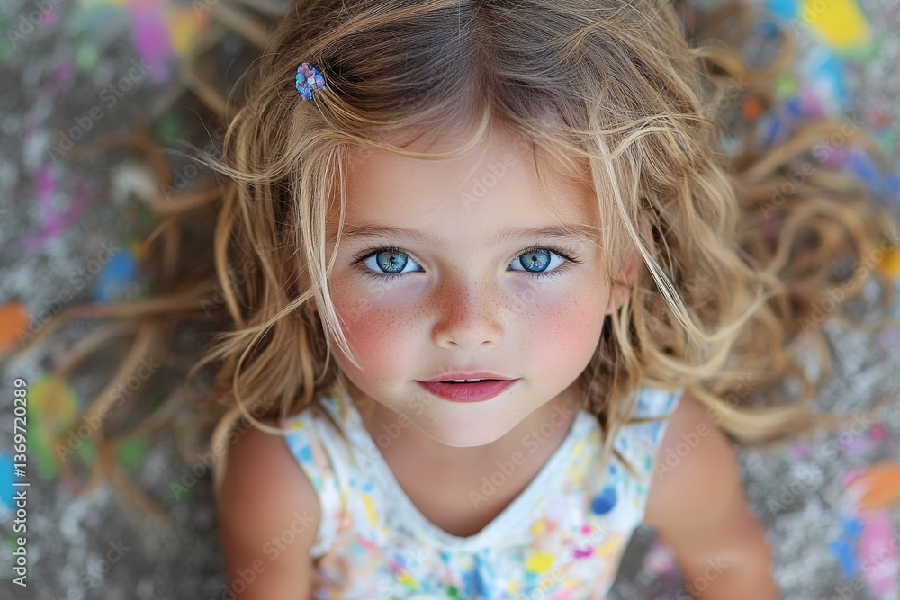 Little girl playing with colors Little girl playing with colors