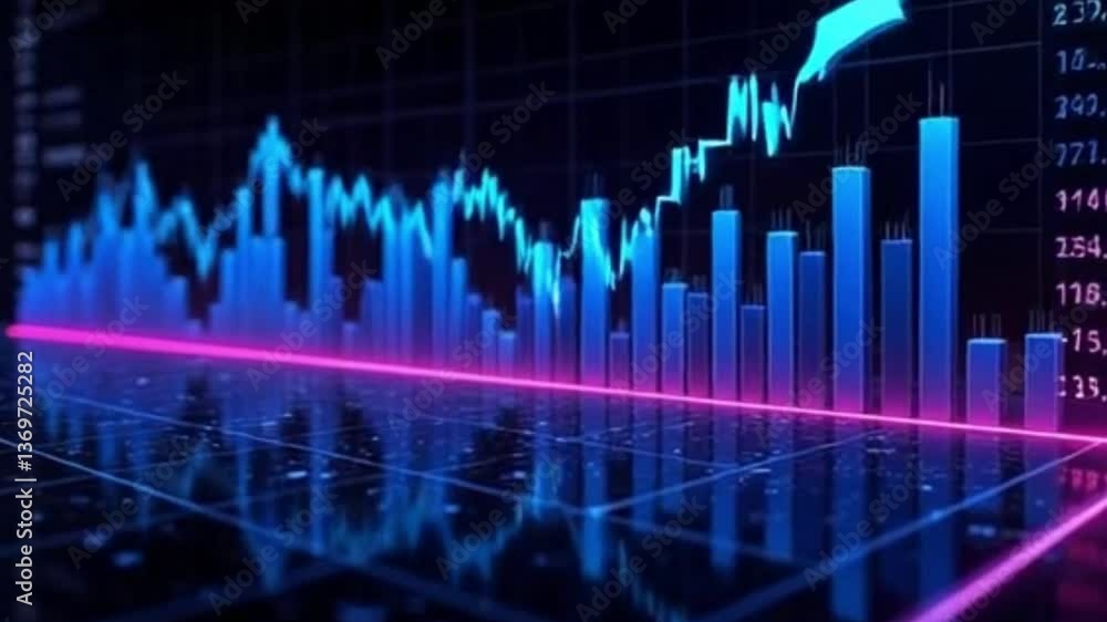 business graph on a black background business graph on a black background