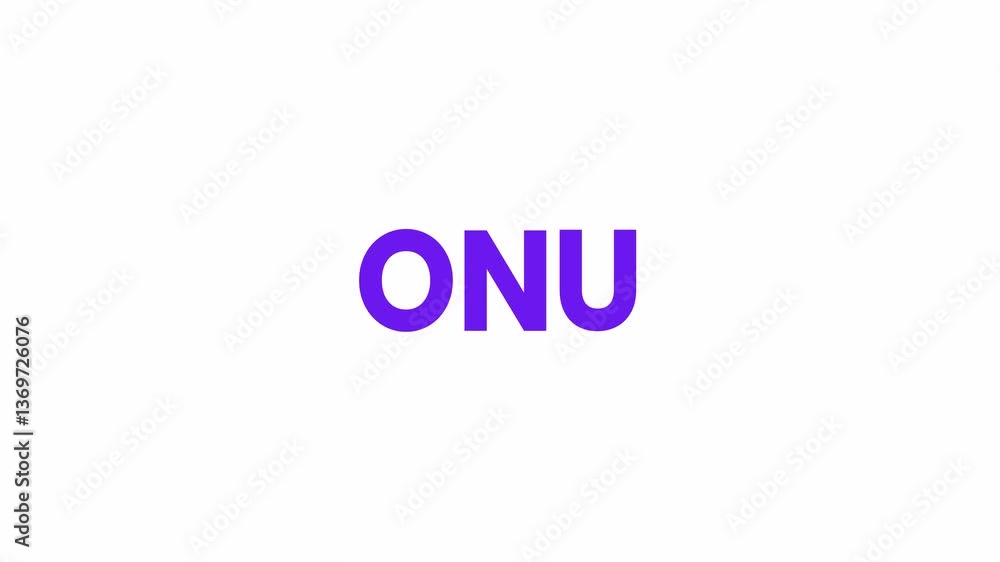 ONU Text Animation. Alpha matte with transparent background 4K resolution. ONU Text Animation. Alpha matte with transparent background 4K resolution.