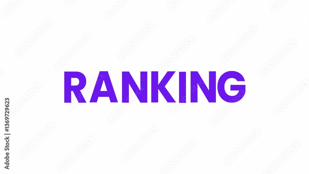 Ranking Text Animation. Alpha matte with transparent background 4K resolution. Ranking Text Animation. Alpha matte with transparent background 4K resolution.