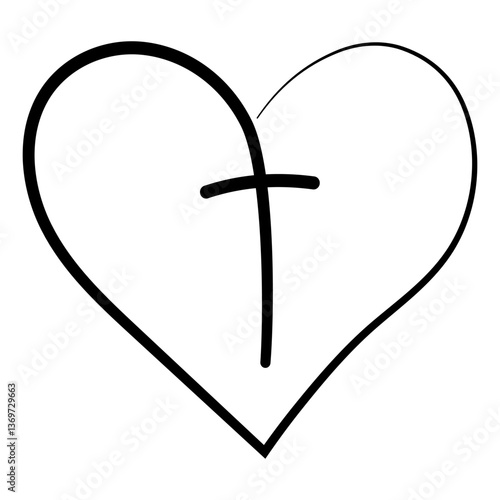 Simple heart outline with c...