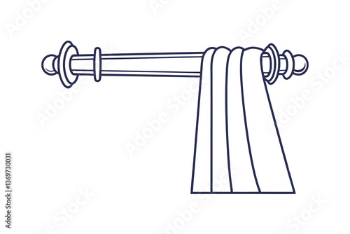 Curtain Rod, Drapes, Window Treatment, Home Decor, Interior Design, Simple Line Drawing, Elegant, Mi