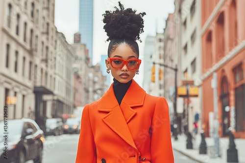 Stylish Woman for City Street, Fall Fashion.