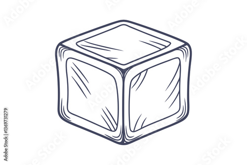 Ice Cube Drawing, Sketch, vector, Frozen, Cold, Chilly, Drink, Cube, Graphic, Design