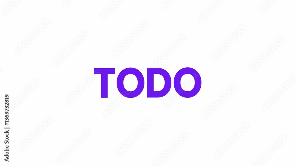 TODO Text Animation. Alpha matte with transparent background 4K resolution. TODO Text Animation. Alpha matte with transparent background 4K resolution.