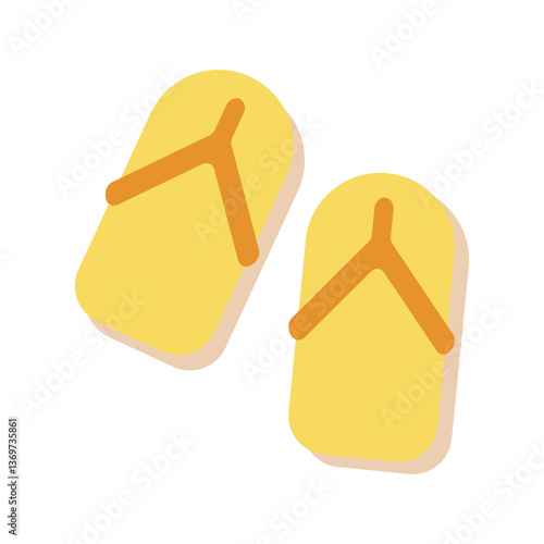 Yellow Flip Flops Vector Illustration