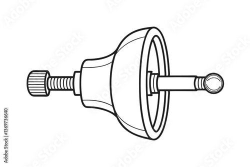 Technical Drawing Mechanical Part, Threaded Bolt, Assembly, Circular Component, Engineering Design, 