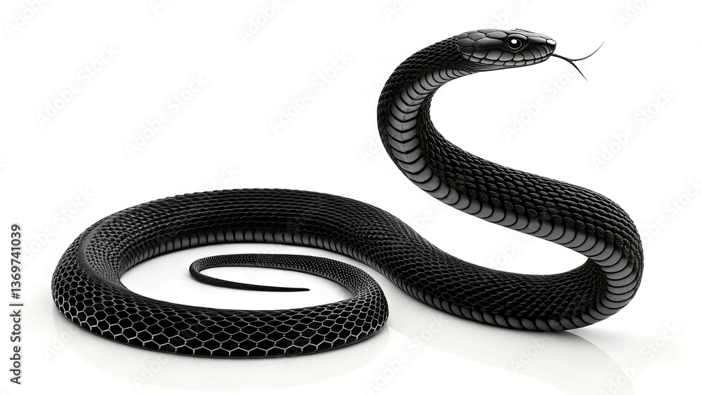 Obraz premium snake vector illustration isolated on white or transparent background