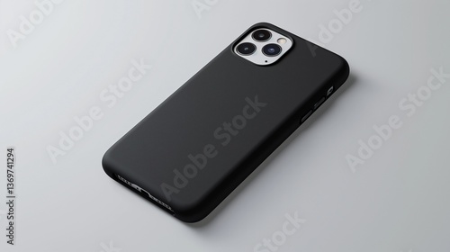 A detailed smartphone case mockup with a glossy finish, floating on a white background.