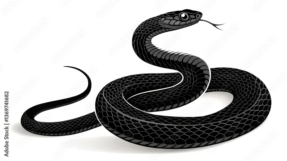 Obraz premium snake vector illustration isolated on white or transparent background