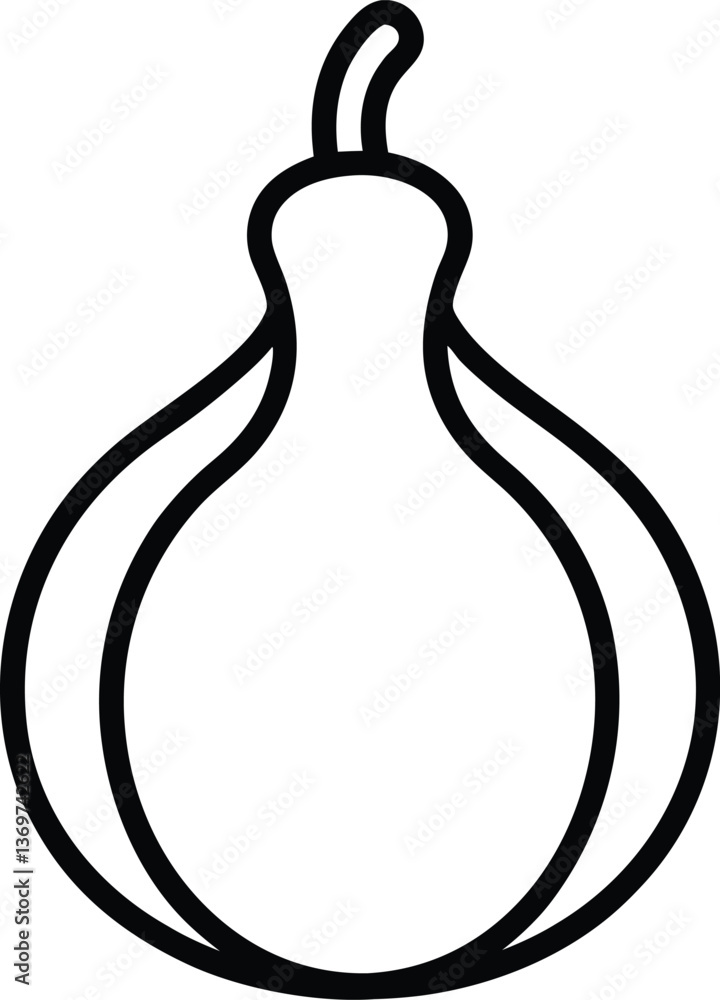 calabash outline icon on white background. calabash outline icon on white background.