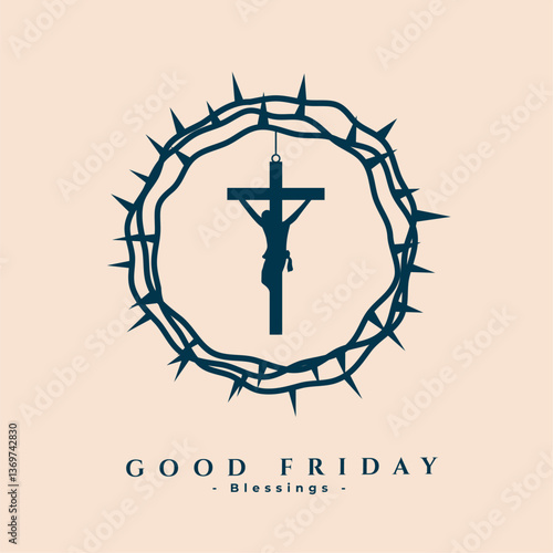 holy easter good friday background with crown of thorns