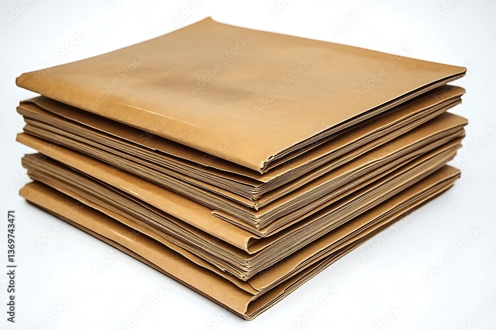 Stacked Brown Paper Documents Stacked Brown Paper Documents