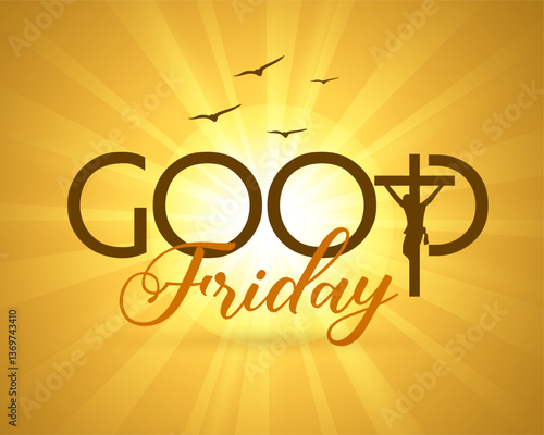 good friday religious background with sunlight effect