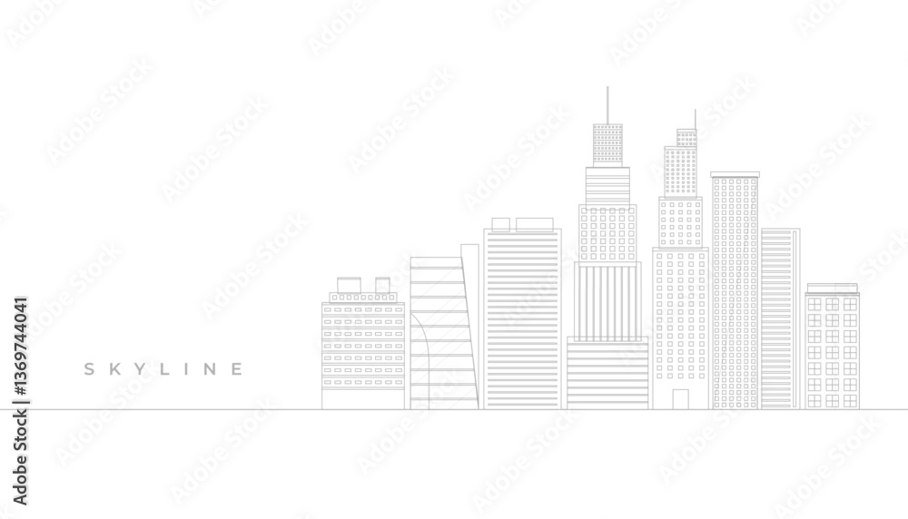 modern skyline city town banner with an architectural masterpiece modern skyline city town banner with an architectural masterpiece