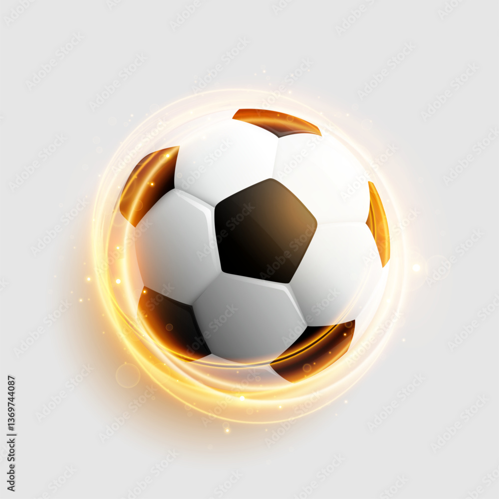 Obraz premium realistic soccer or football with light streak design