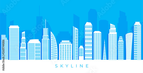modern skyscraper banner with beautiful modern architecture design