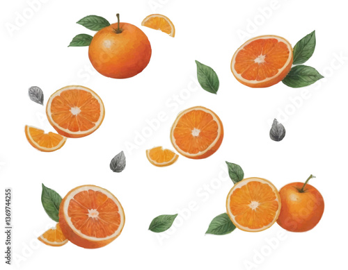 Tropical Orange Bliss Isolated Pattern – Bright and Zesty Citrus-Inspired Design for Packaging and Branding