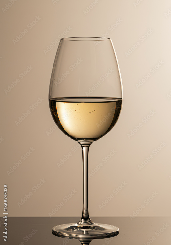 A sophisticated wine glass presents an elegant white wine, capturing a moment of indulgence. A sophisticated wine glass presents an elegant white wine, capturing a moment of indulgence.