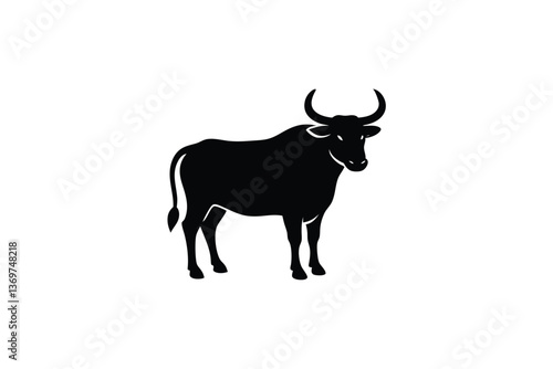 silhouette of a cow