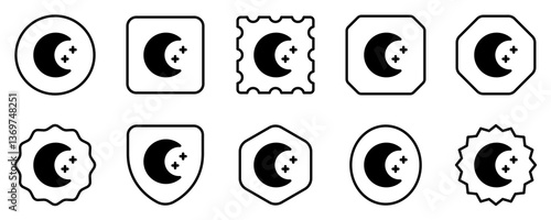 Editable crescent moon and stars vector icon. Part of a big icon set family. Perfect for web and app interfaces, presentations, infographics, etc