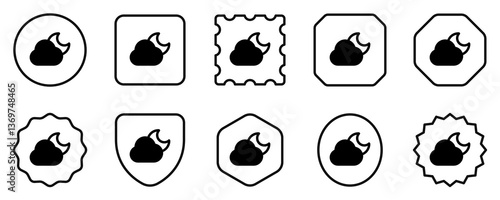 Editable night sky, moon and cloud vector icon. Part of a big icon set family. Perfect for web and app interfaces, presentations, infographics, etc