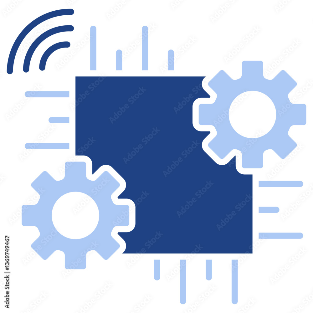 Obraz premium Smart Machine Flat Blue Icon