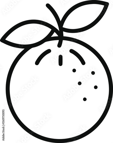 cleopatra mandarin fruit outline icon on-white background.