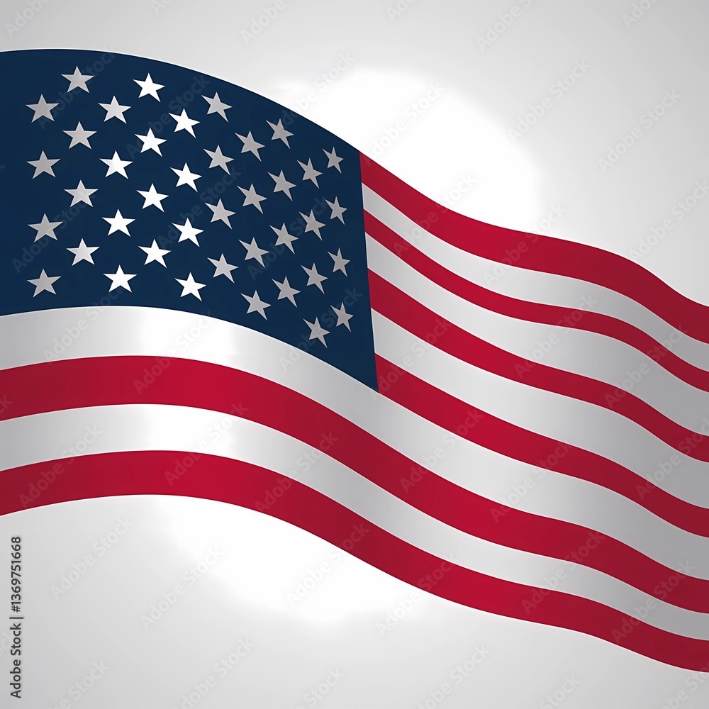 Fototapeta premium american flag on a white background