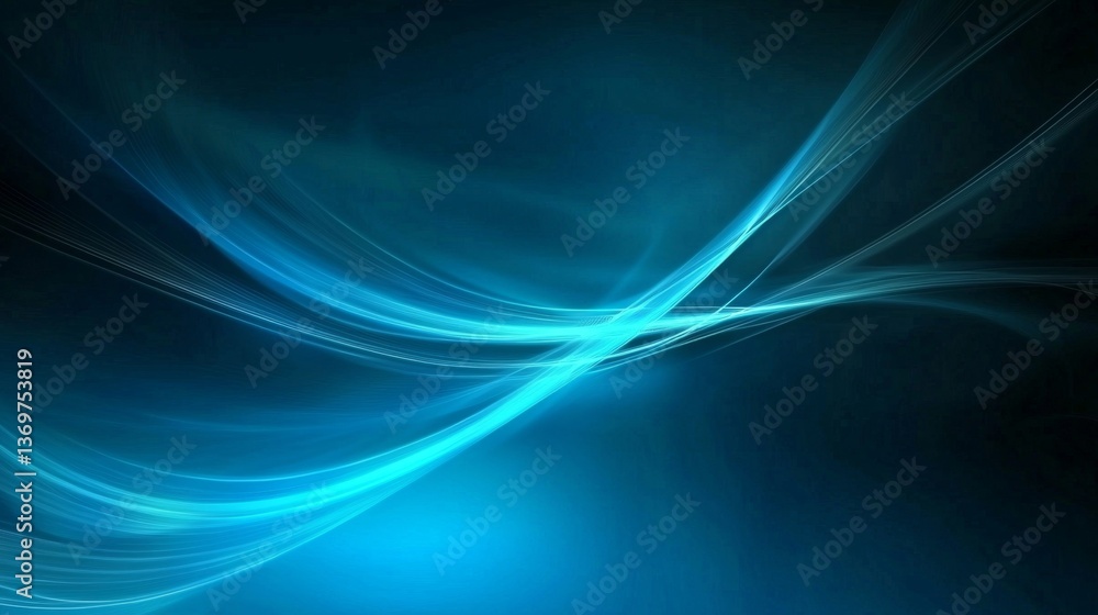 Abstract background featuring fluid blue curved lines. Abstract background featuring fluid blue curved lines.