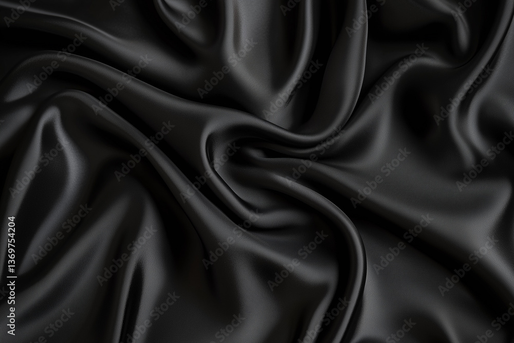 Obraz premium Elegant Dark Fabric with Flowing Drape for Backgrounds and Design