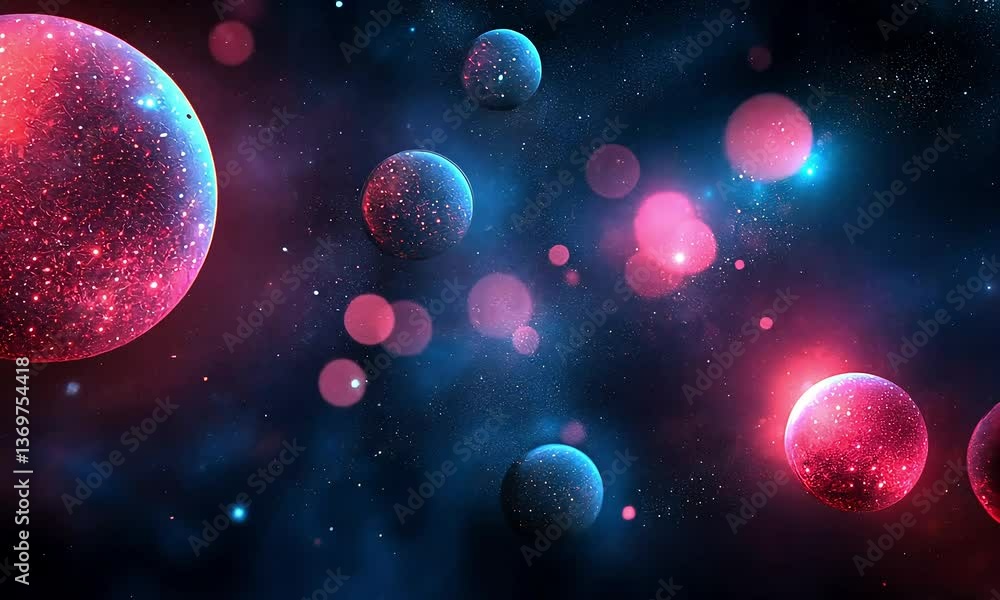 Cosmic planets in a vibrant nebula Cosmic planets in a vibrant nebula