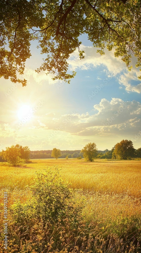 Obraz premium Crisp Natural Scene of Vast Open Plain Under Bright Blue Sky