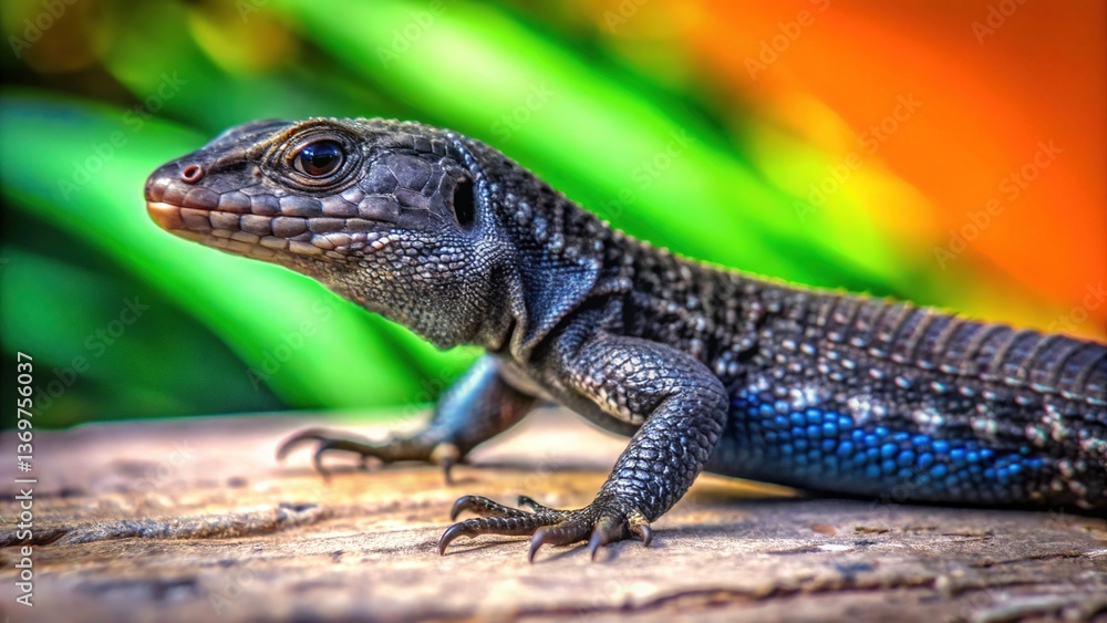 Fototapeta premium green lizard on a rock