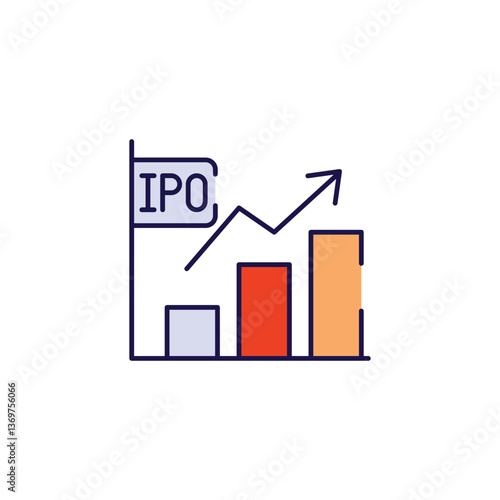 Ipo icon design with white background stock illustration